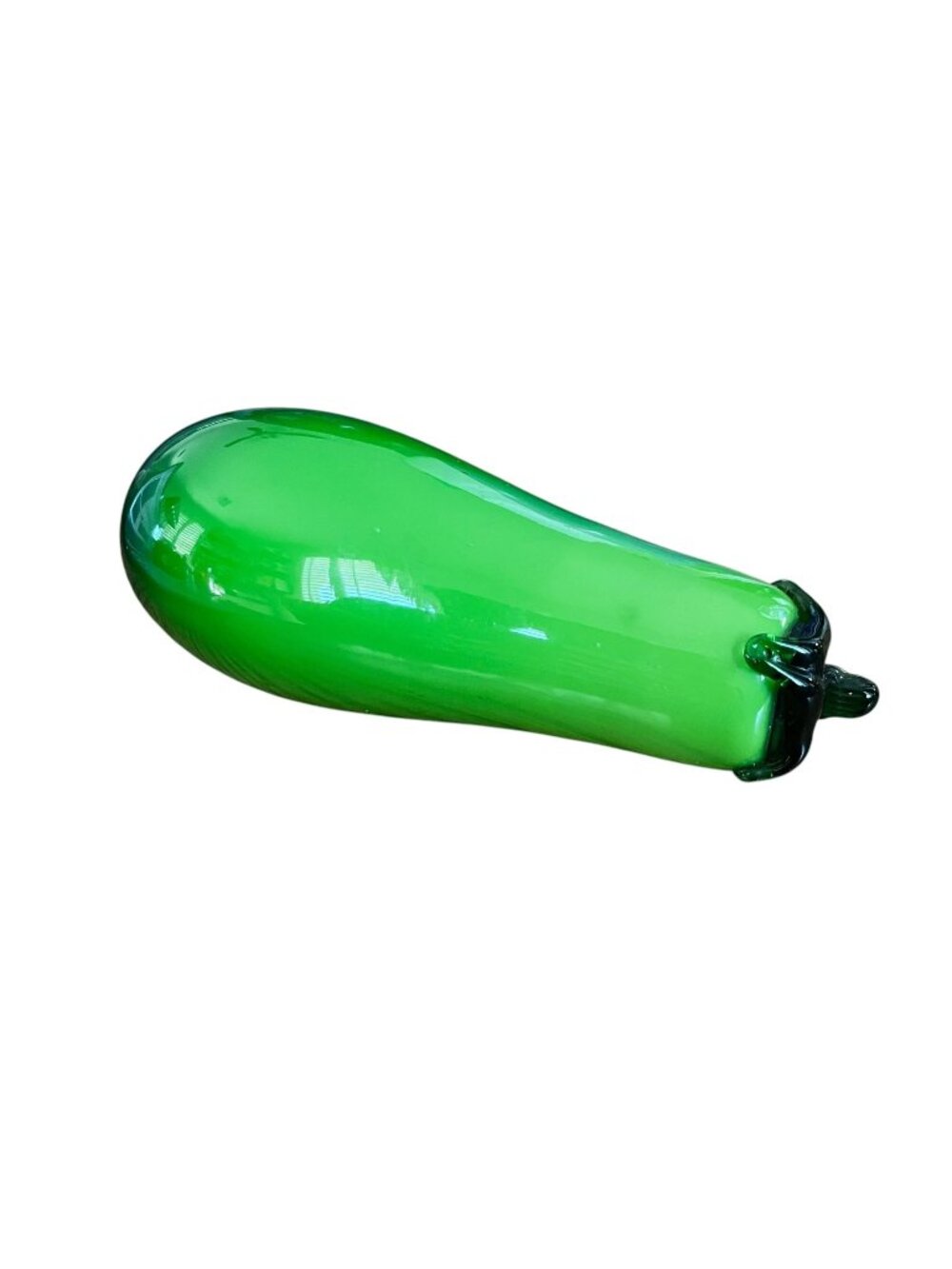 Vintage Murano Style Glass Green Squash